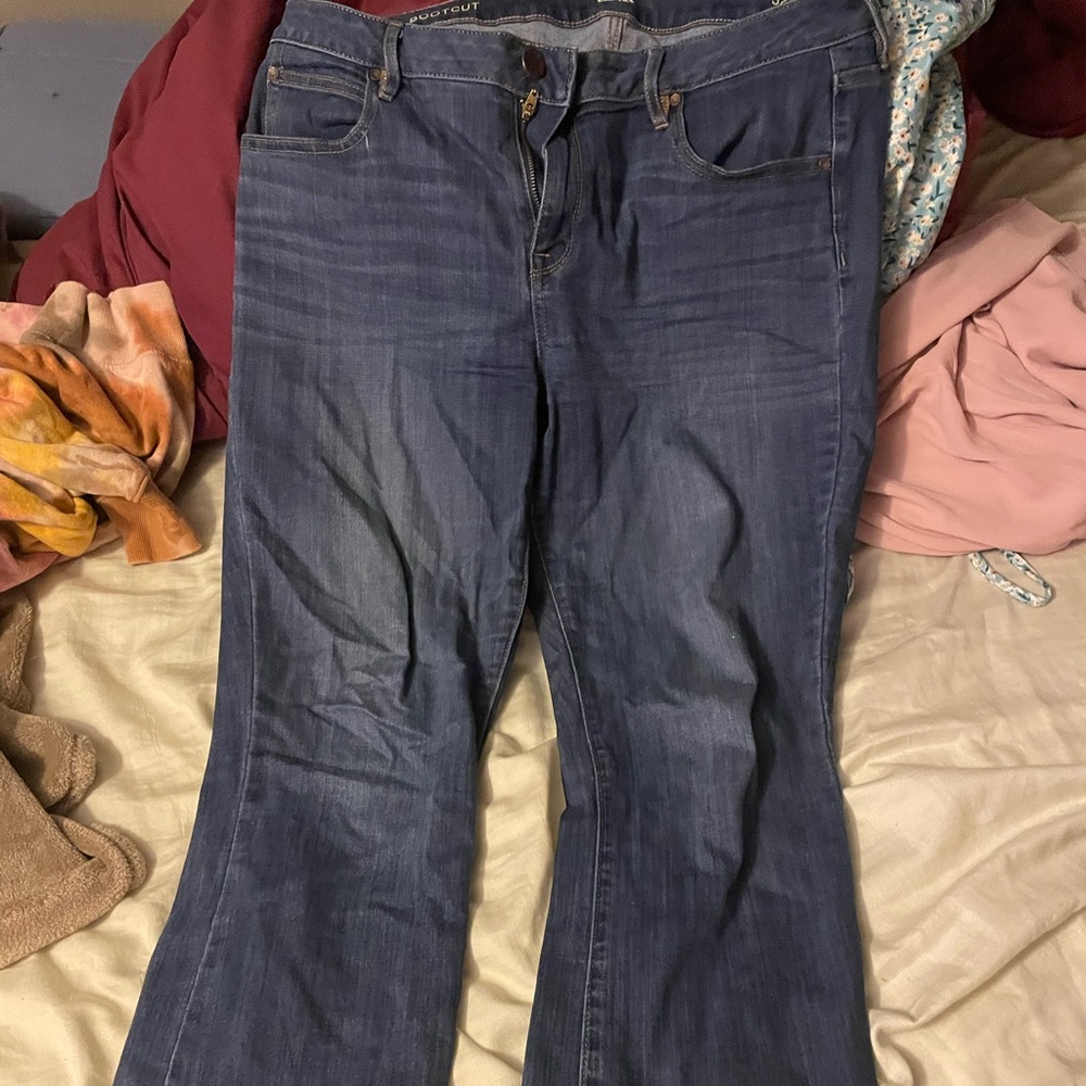 Bootcut, light blue jeans